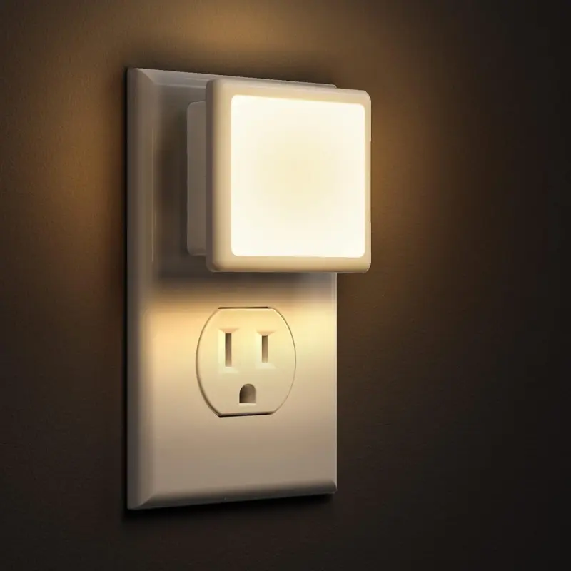 LED Night Lights Plug into Wall 2-Pack, 0.3W Plug in Night Light, Dusk to Dawn, 3000K Soft White, Bright Nightlight Auto-On/Off, for Adults Kids Room Bedroom Bathroom Hallway Kitchen, Non-Dim