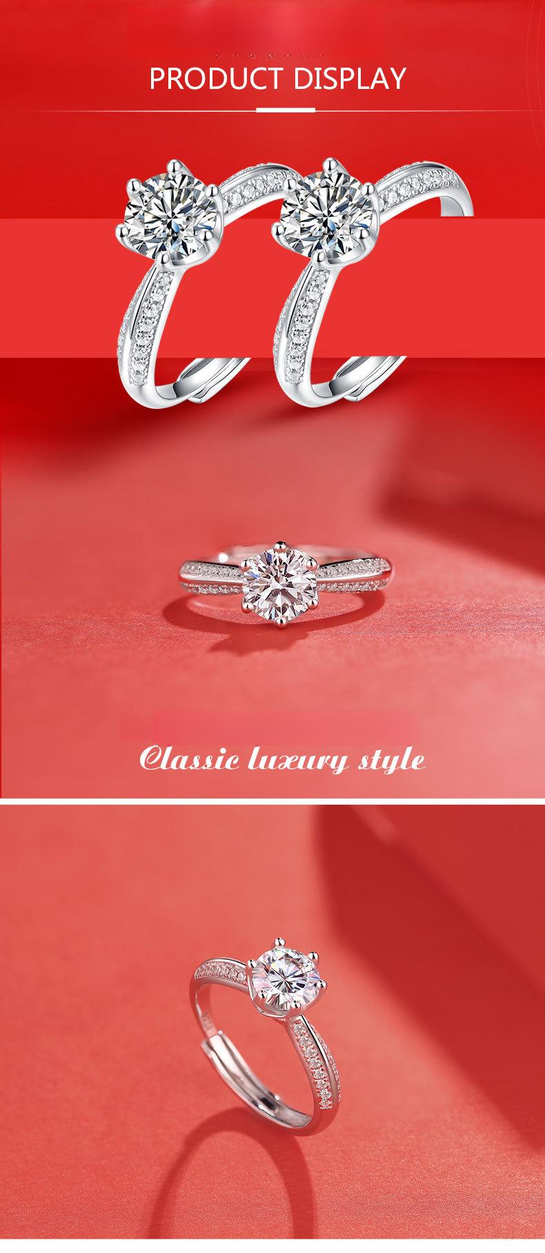 [Sparkling Allure] 0.5/1/2/3/5 Carats Solitaire Synthetic Moissanite Rings for Women 925 Sterling Silver Rings with 18K White Gold Plated Shiny Lab Create Diamond Promise Wedding Rings Birthday Anniversary Party Gifts