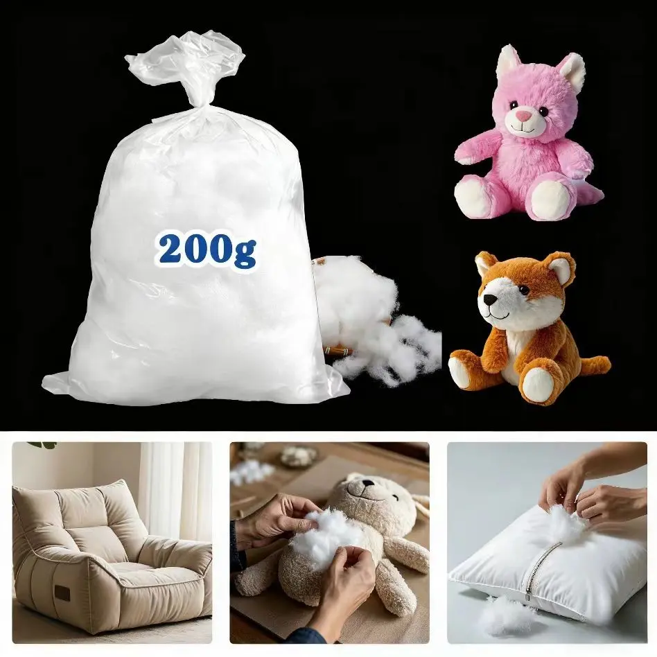 High-Quality Polyester Fiber Fill Stuffing, Soft and Fluffy Pillow Core Material, Ideal for Handicrafts, Holiday Decor, Stuffed Toys