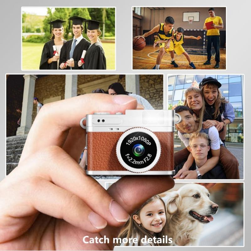 Mini Camera, Portable Small Retro Digital HD High Pixel Thumb Camera, Creative Camera for Taking Photos & Videos