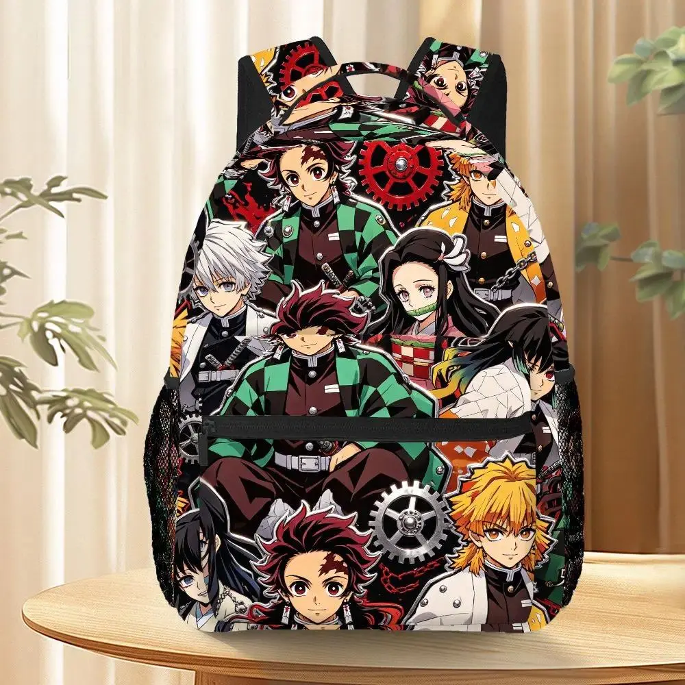 Demon Slayer Anime Backpack Tanjirou Nezuko Print School Bag for Teen Large Capacity Travel Rucksack Mochilas Casual Daypack Gag Toys & Practical Jokes