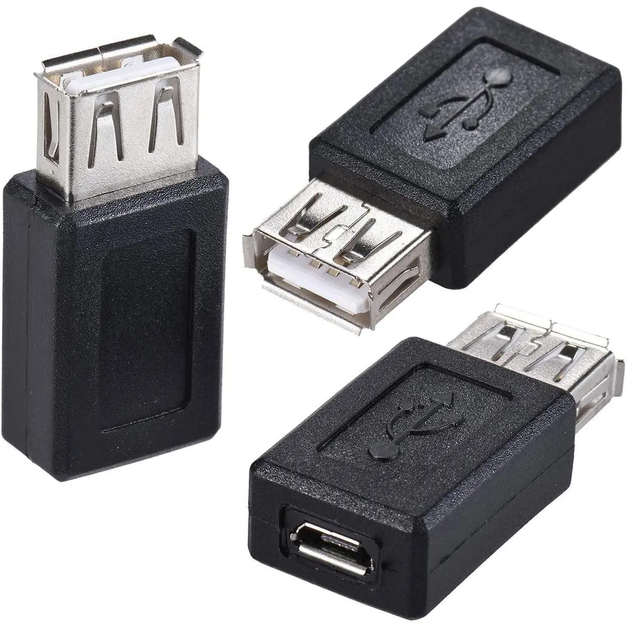 3-Pack USB 2.0 A Female to  USB Female Adapter Converter Connector Support Data Sync &