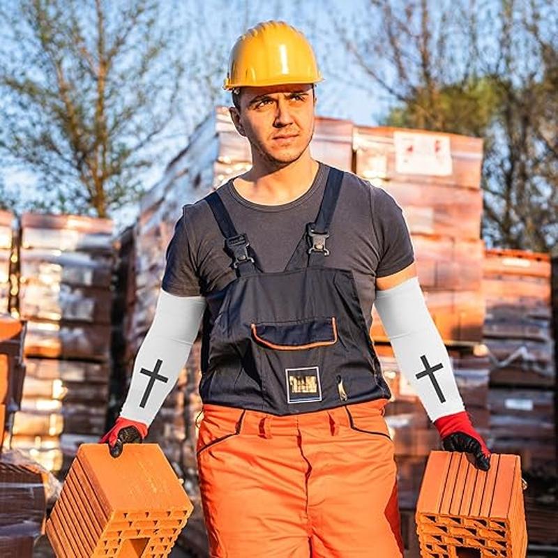 1 Pair Arm Sleeve Compression for Men & Women, Sports Arm Sleeves, Ideal for Baseball, Football, Basketball, Sports Performance Enhancement