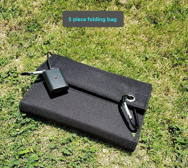 Portable Solar Power  Foldable Monocrystalline Solar Charger with Stabilizer Outdoor Emergency Power Supply for Camping Travel Phone Fast Charging
