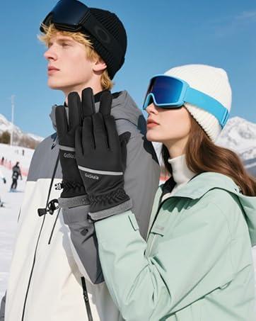 Winter gloves, unisex, waterproof, windproof, touchscreen compatible, and warm, suitable for outdoor running, cycling, and hiking in cold weather.