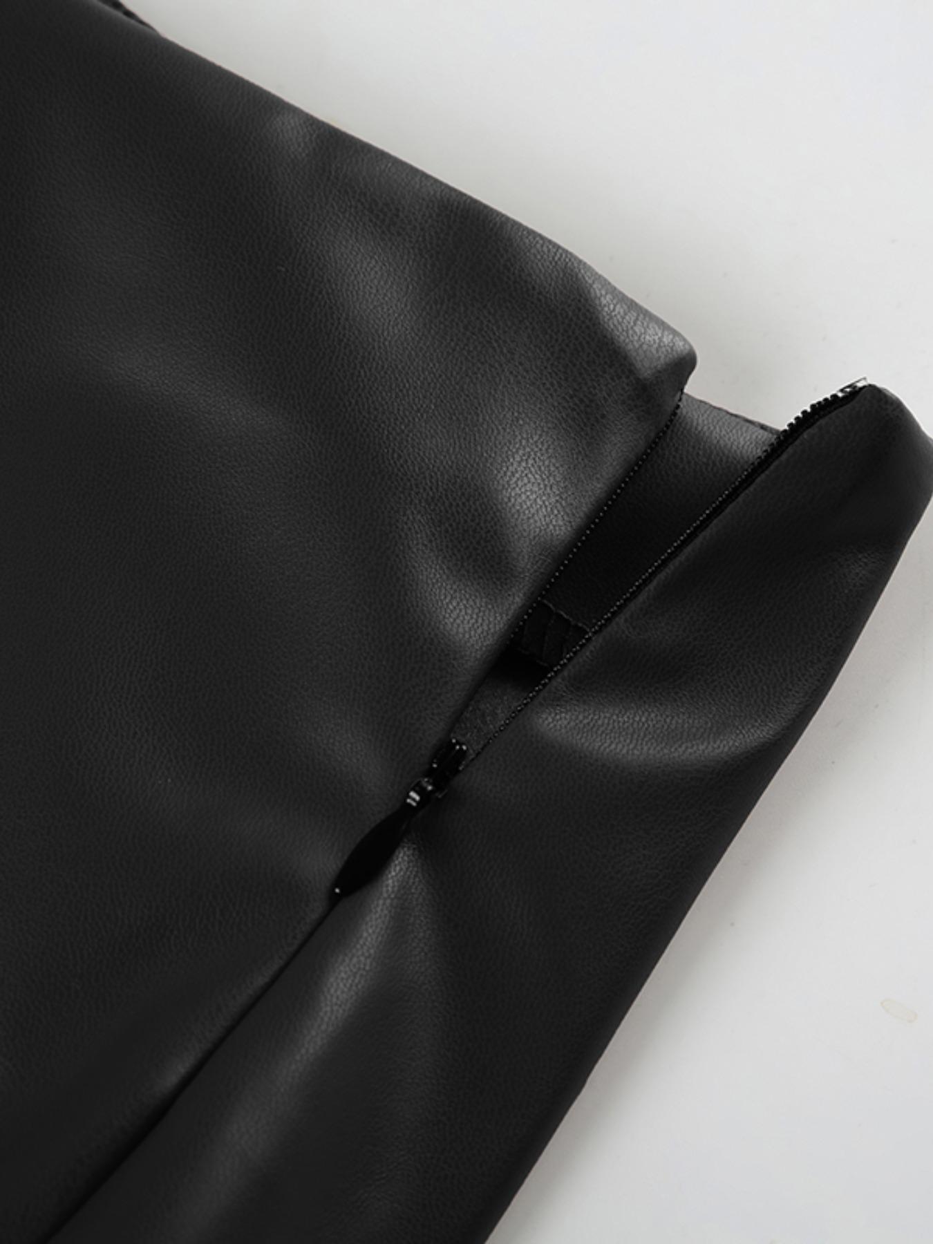 Women's PU Leather Shorts, Summer Trendy Low Waist Design, Fashionable Casual Wear for All Seasons, Stylish Basic Women's Clothing, Bottom, Womenswear