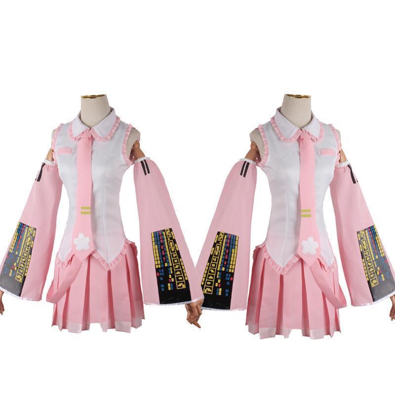 Pink Cosplay Costume Performance Suit Cos Suit Mi ku Regular C Suit Wig Cosplay Girls Spring Sakura Cherry Mi ku