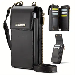Crossbody Wristlet Wallet Case For Samsung Galaxy Z Fold 2/ 3/ 4/ 5/ 6, Strap Wristlet Flip Case With Magnetic Closure And Card Holder[RFID Blocking] For Man And Women Light