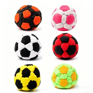 Random 1/6 Pack Soccer Hackys Footbag Sacks, Soft Plush Footbags for Adults, Durable Fleece Juggling Balls, Indoor Outdoor Play