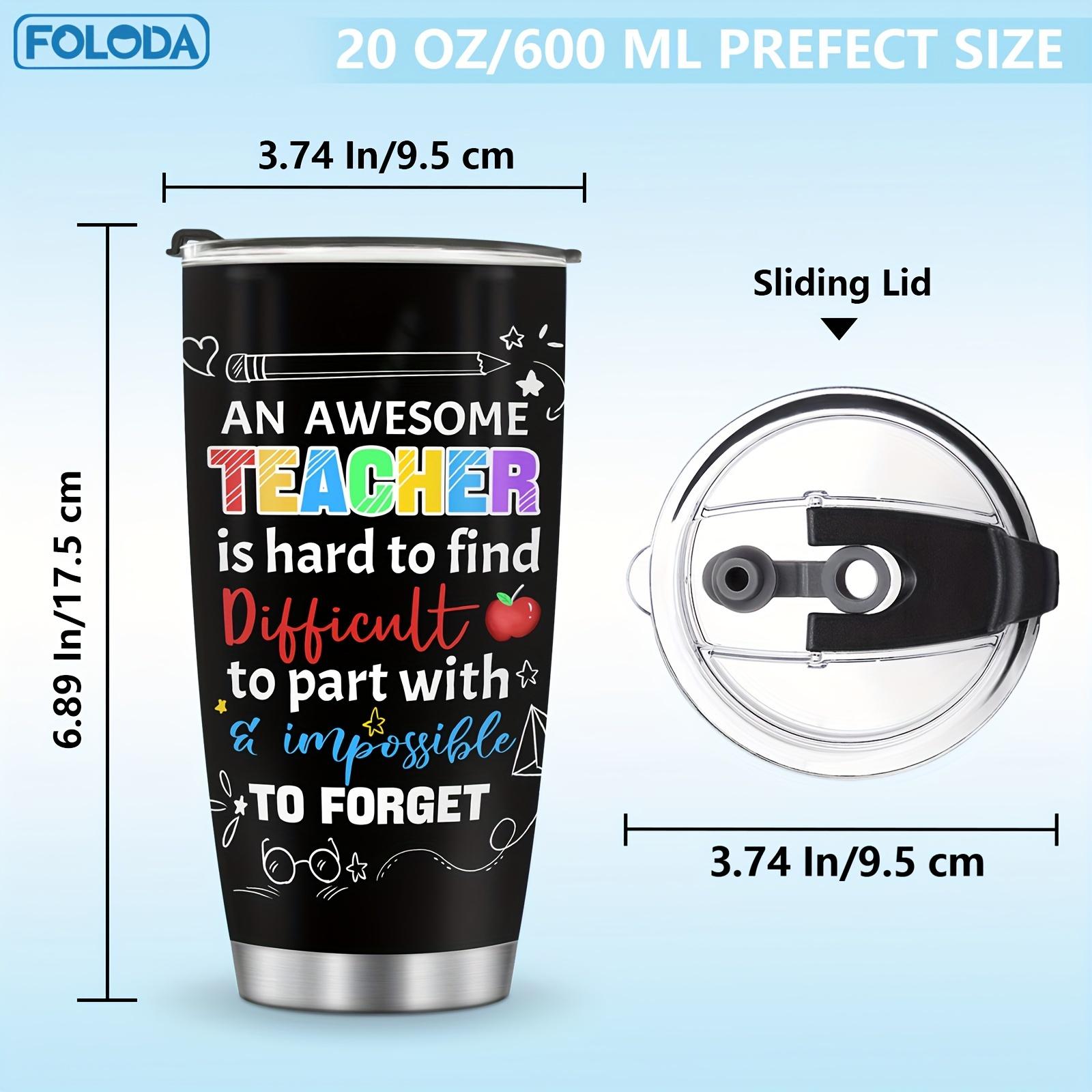 Foloda-Fun Teacher Tumbler Stainless Steel 20oz with Lid, Teacher Coffee Mug-Teacher Travel Cup-Teacher's Accessories Gifts for Women Men Teacher Roommate for Christmas Birthday Teachers 'Day Perfect Art Gifts Outdoor Travel Cup-Keep Drink Hot&Cold