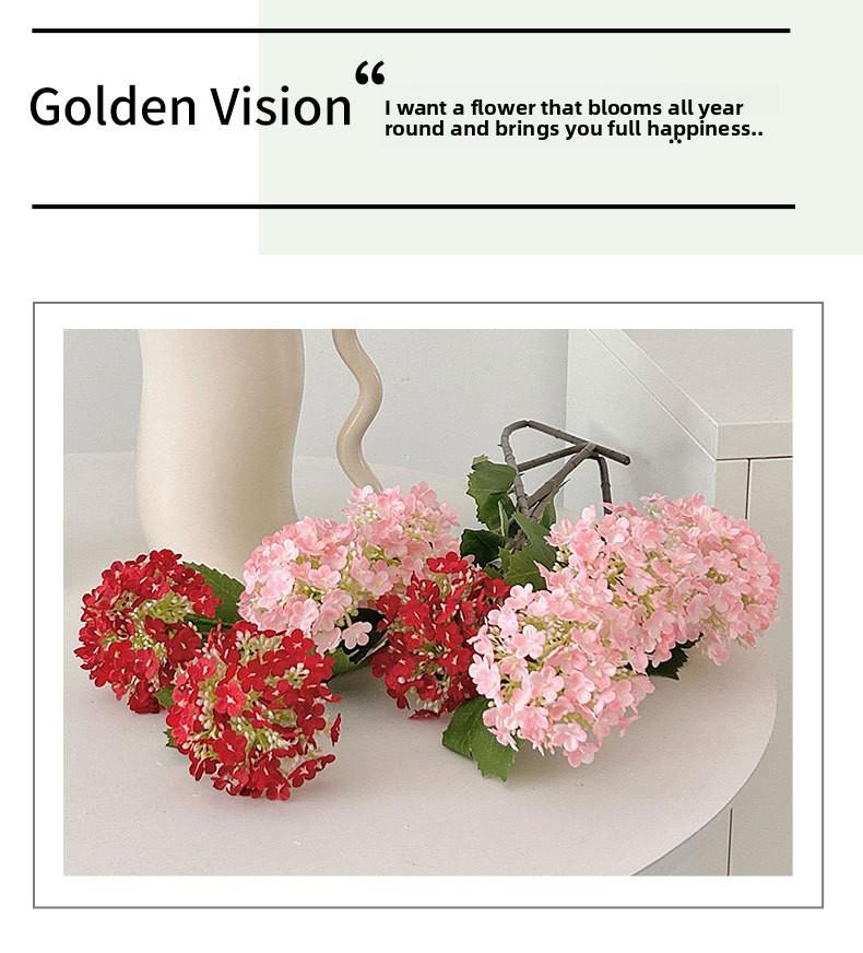 (4 pcs) 3 artificial hydrangea snowball flowers for home decoration, living room display, fake flowers for wedding hall floral arrangements