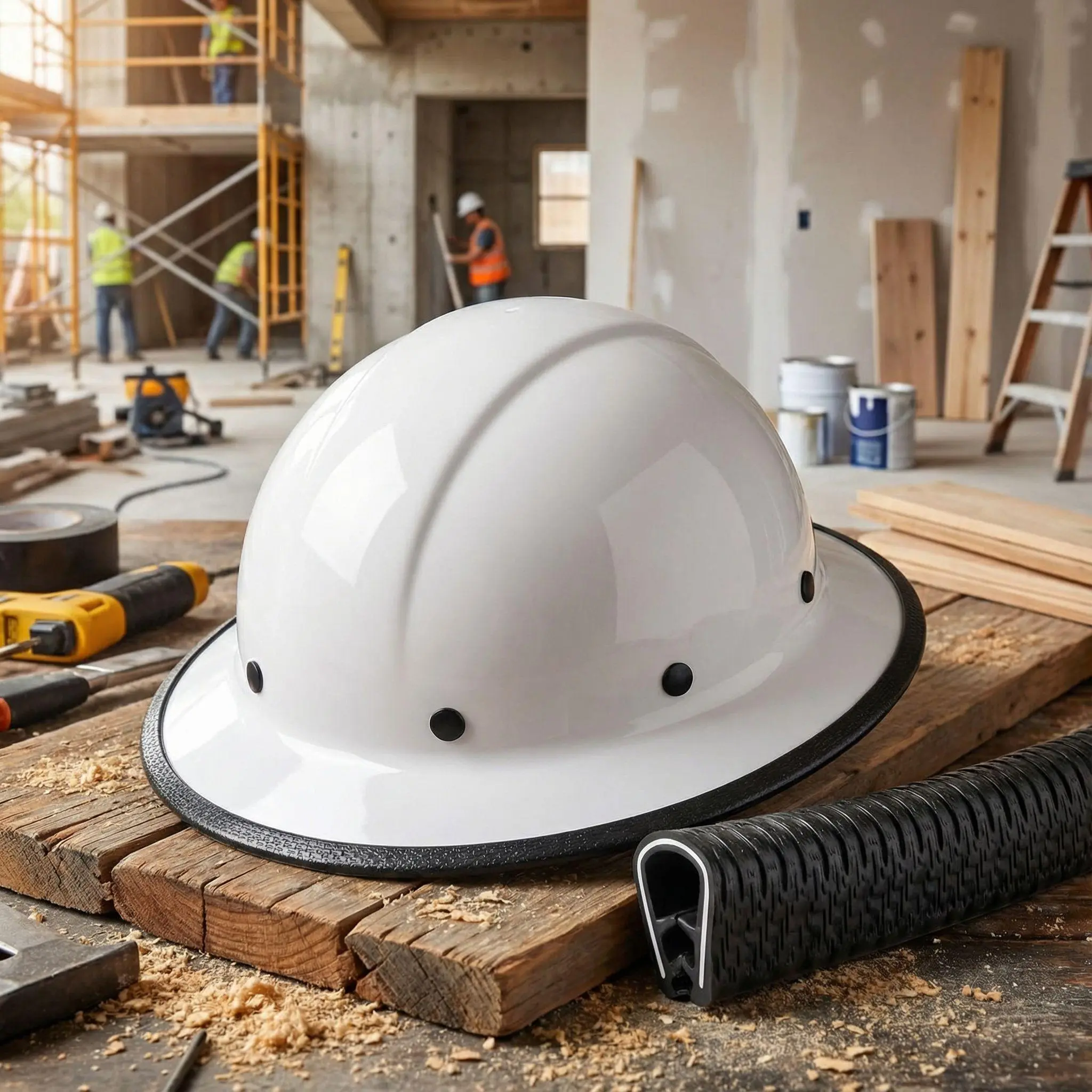 Full Brim Helmet Edge Protector Strip Hat Guard Accessory for Work Outdoor Protection Helmet Not Included
