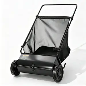26-Inch Push Lawn Sweeper with 4 Spinning Brushes, 7 Cu. Ft. Mesh Hopper and Adjustable Height Setting