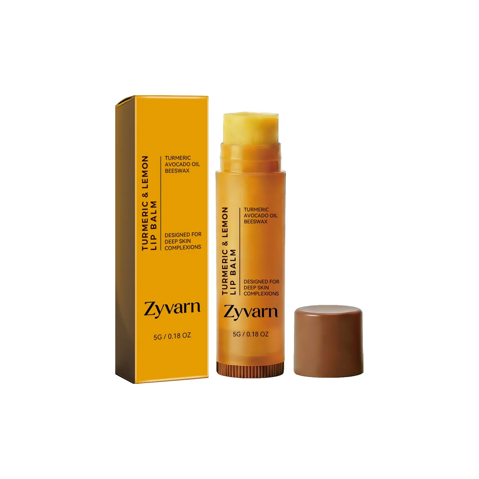 Zyvarn Turmeric & Lemon Lip Balm, Daily Moisturizing Balm for Soft, Hydrated & Glossy Lips