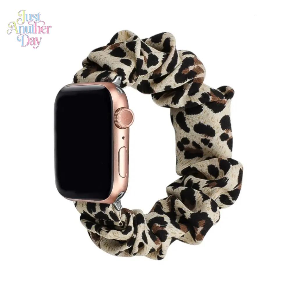 Cute Printed Scrunchie Watch Band – Elastic Replacement Strap for Apple Watch, Fits 38–49mm