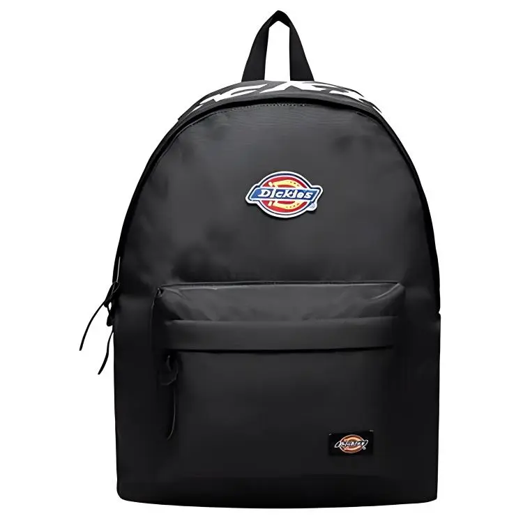 Dickies Polyester Backpack with Embroidered Logo and Large Print – Unisex Casual Style in Black