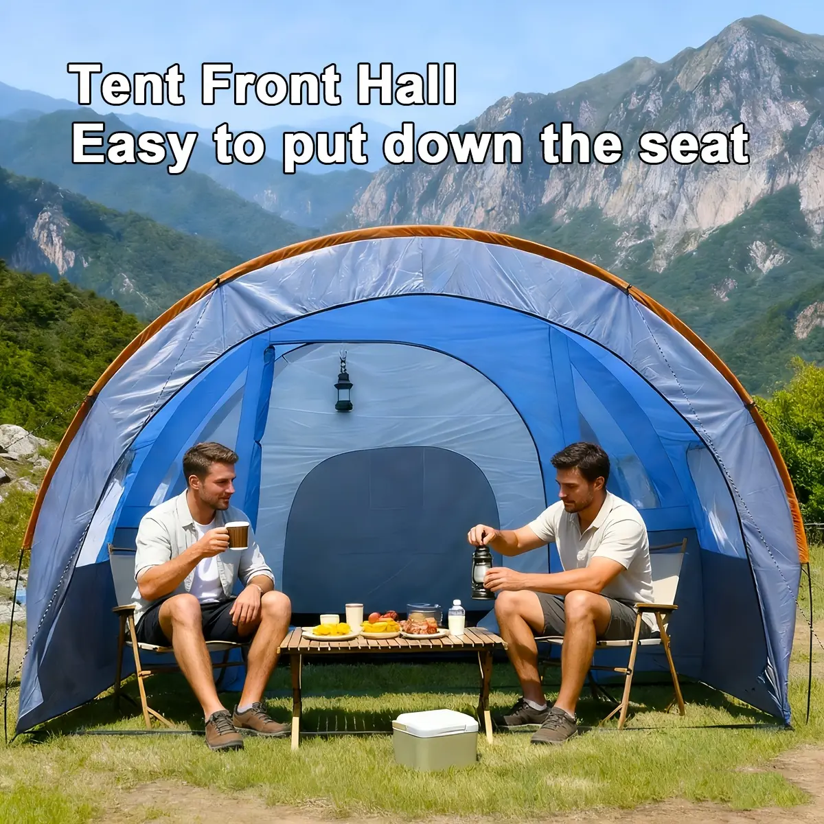 Easy to Set Up Tunnel Tents for 5-6 People, Outdoor One Bedroom One Living Room Camping Tent, Suitable for Camping, Family Gatherings, Mobile Shelters, Outdoor Tents, Tunnel Tents