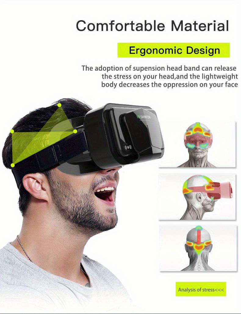 VR Helmet for iPhone Android Smartphones - 1pc 3D VR Headset - Smart Virtual Reality Glasses Phone Lenses