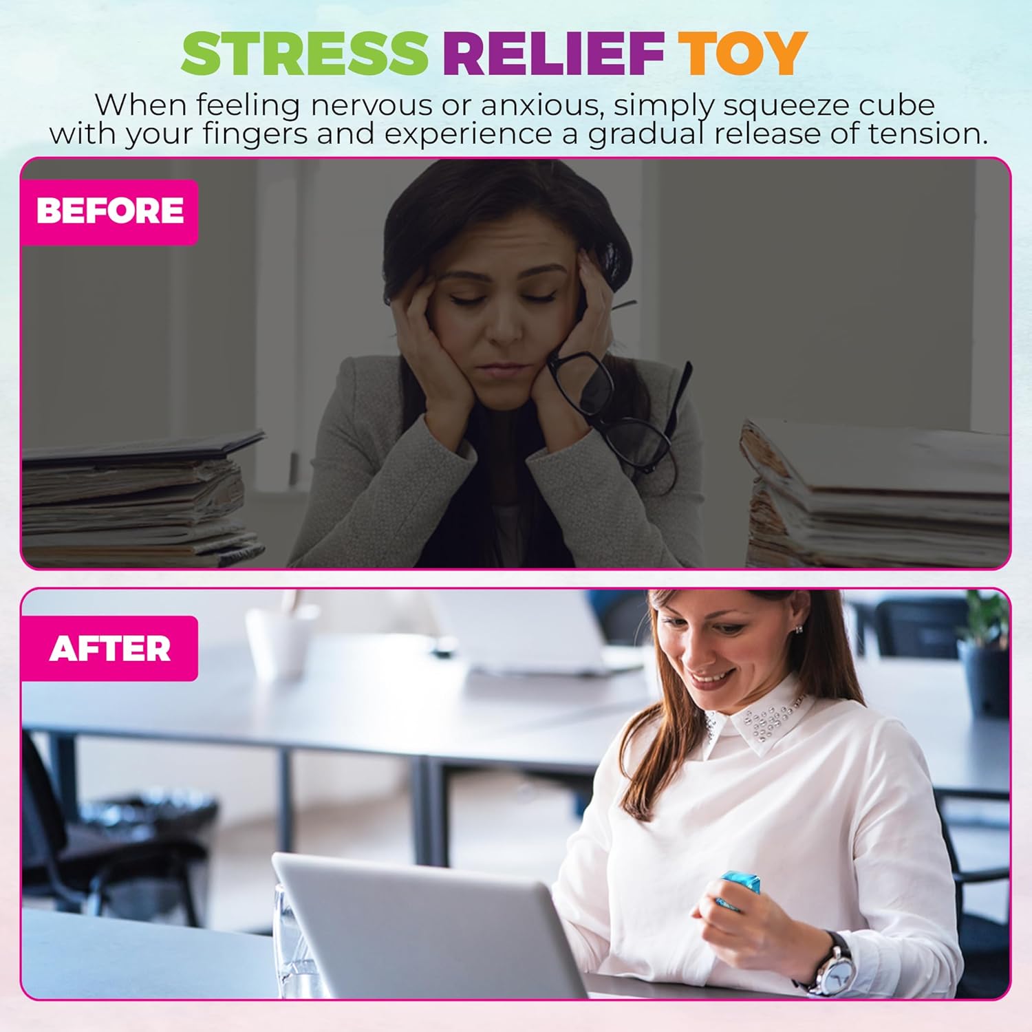 Snowflake Ice Stress Ball | Calming Sensory Toy for Kids & AdultsCold & Smooth Ice Cube Squishy | Relaxing Fidget Toy for Anxiety