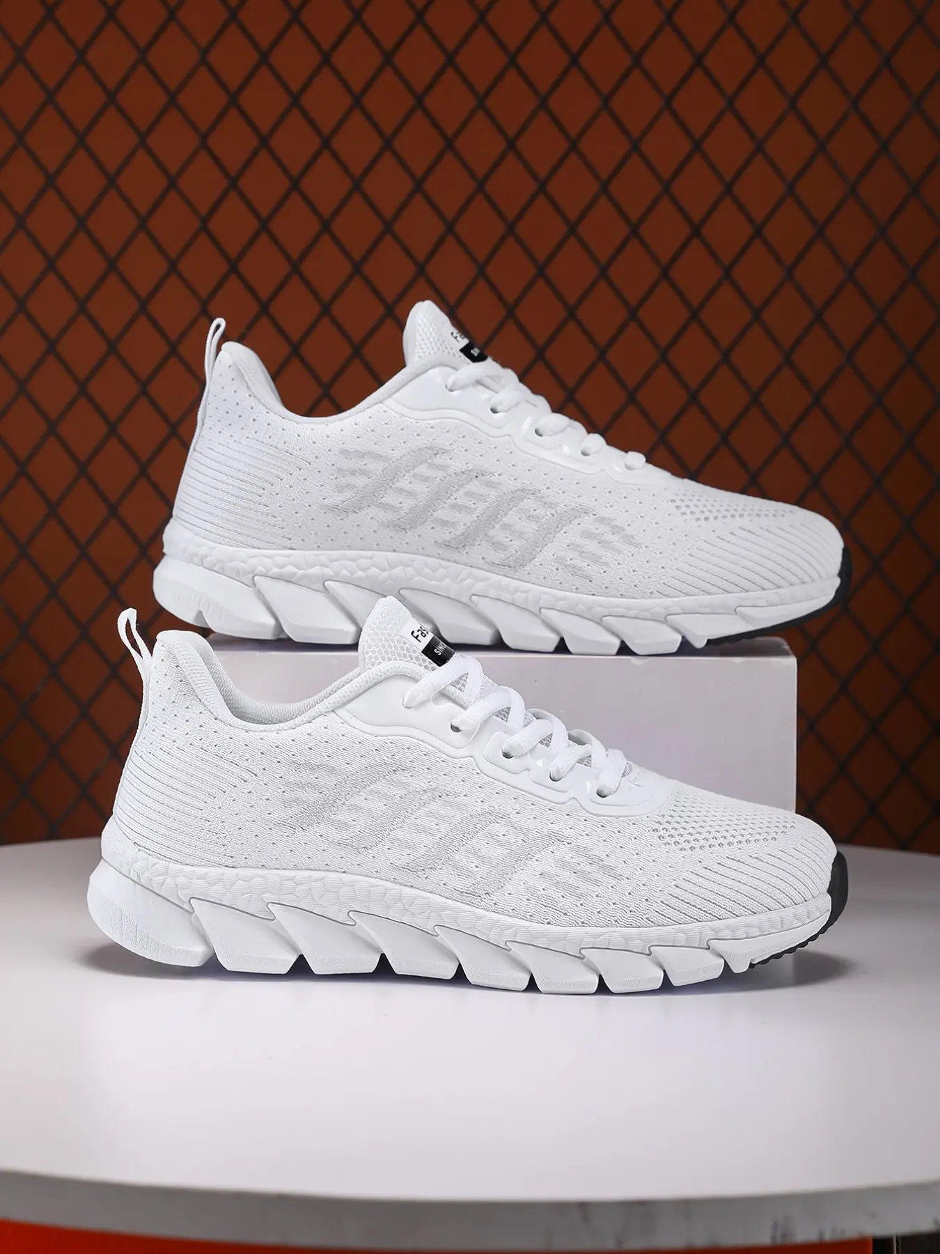 Unisex Breathable Lightweight Athletic Sneakers, Three Solid Colors, Cut Out Design, Wide Fit, Shock Absorption, Non-Slip Sole, All Seasons