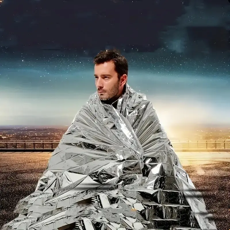 Emergency Insulated Blanket, Outdoor Camping Emergency Thermal Blanket, Portable Rescue Blanket, Earthquake Emergency Kit, First Aid Sleeping Bag, Survival Gear