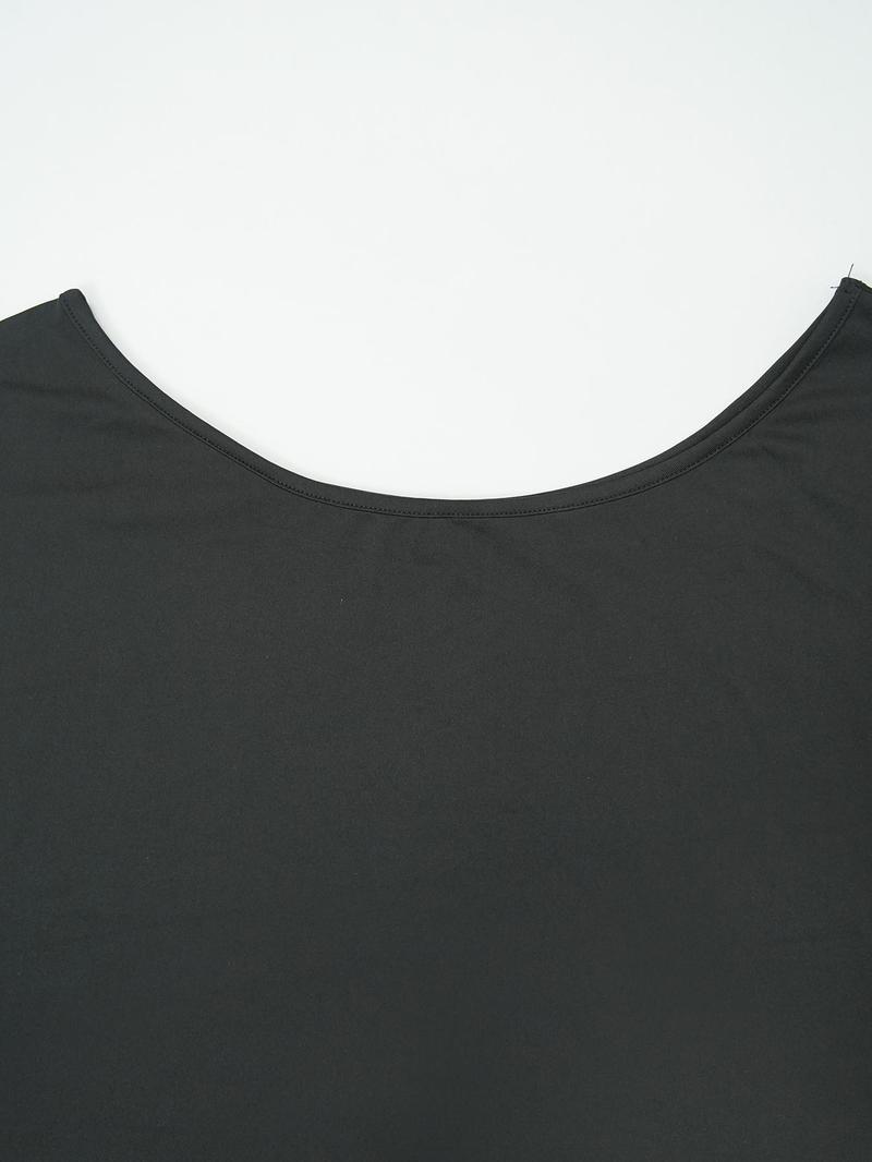 Women's Solid Color Tee, Casual Half Sleeve T-Shirt for Daily Wear, Ladies Clothes for All Seasons