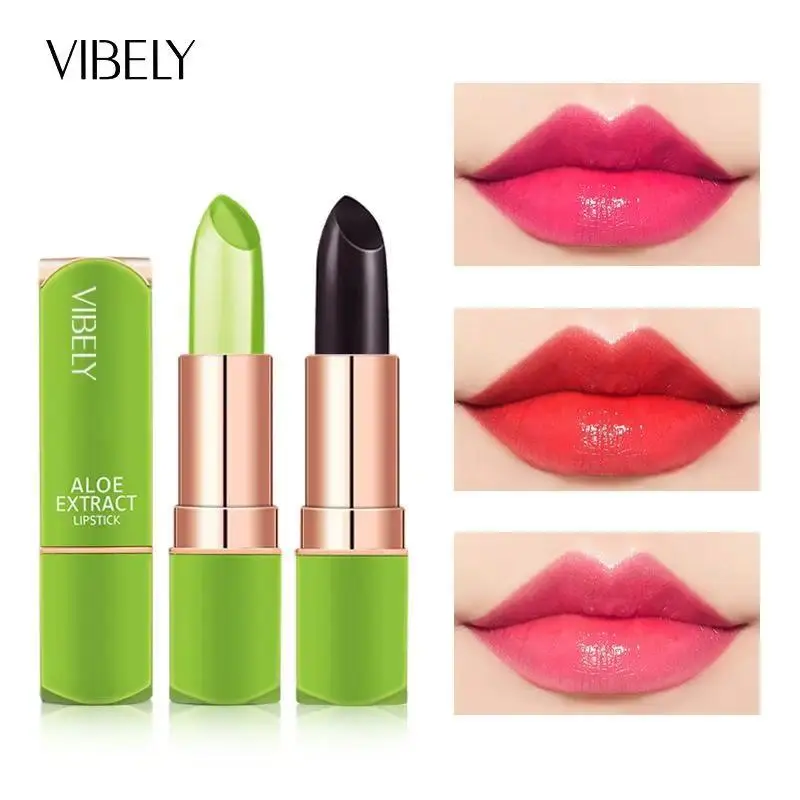 VIBELY 7 Color Mood Changing Lip Balm Natural Aloe Vera Long Lasting Moisturizing Lipstick Gloss for Women Color-Shifting Makeup