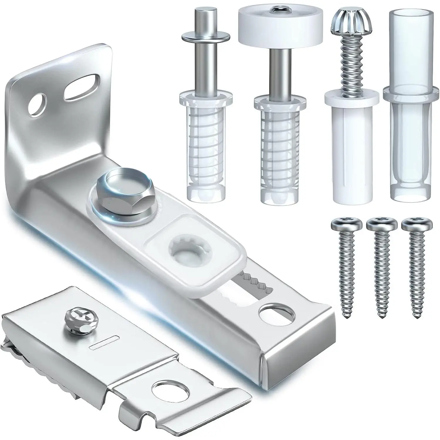 Bi Fold Door Hardware Kits for Bifold Closet Sliding Folding Accordion Door | Bifold Closet Door Hardware   Include Top & Bottom Bracket, 3/8" Pivot, 7/8" Guides Wheel, Easy to Install