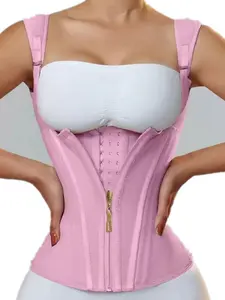 High Elastic Latex Backless Shapewear, Zipper Design, Waist Cinch, Postpartum Recovery, All Seasons, Plain Pattern, Casual Style