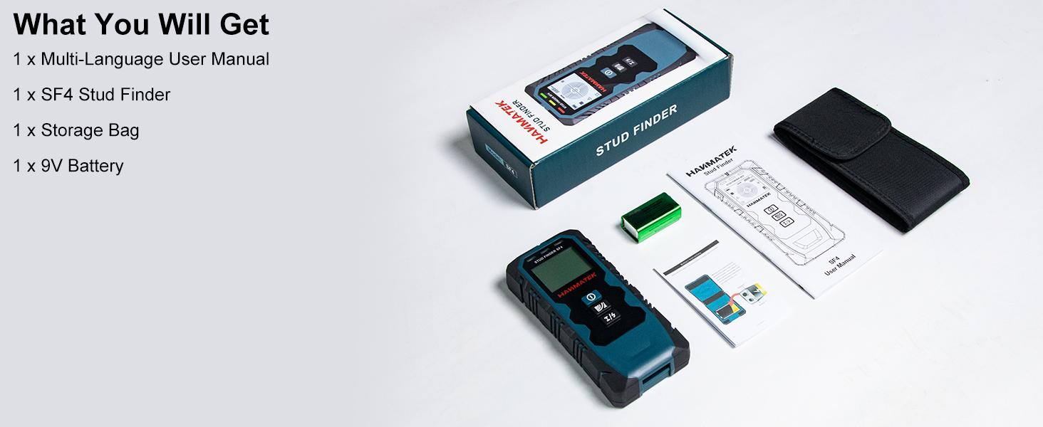 Stud Wall Scanner,5 in 1 Multifunction Stud Locator with Sensor Audio Alarm HD LCD Display, Stud Tool for The Center Edge of, Studs, Plaster,AC Wire,Pipe