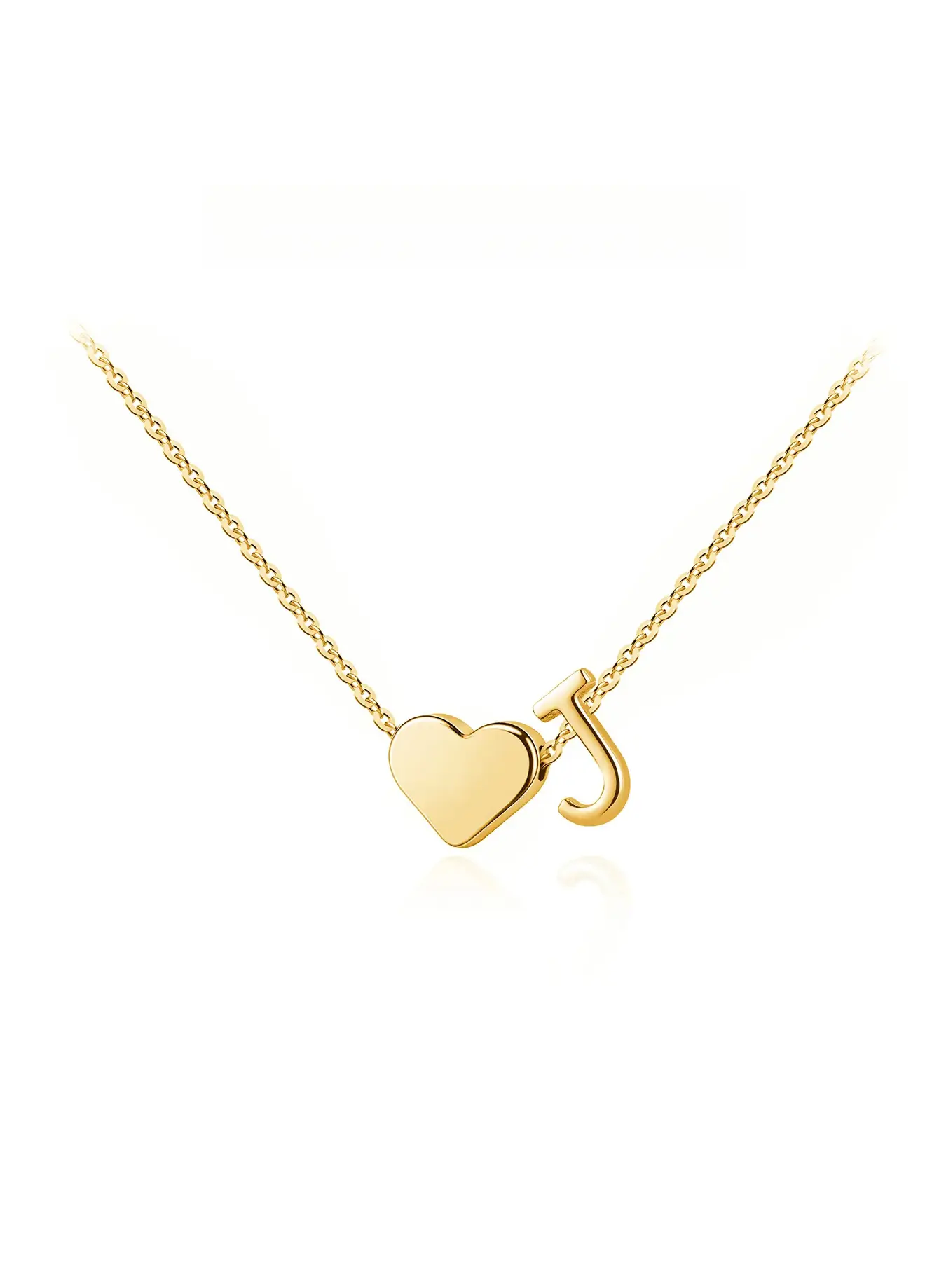 Ladies' delicate initial letter necklace, gold heart-shaped letters A-Z necklace, exquisite heart-shaped name necklace, personalized initial label pendant, birthday gift, anniversary gift, ladies' and girls' jewelry, mother's day gift, summer selection