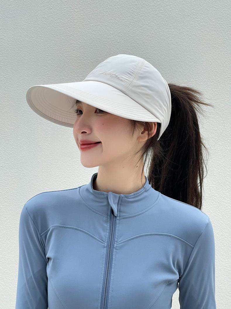 Women'S Wide-Brim Ponytail Sun Hat With Holes, Extra Coverage, Lightweight And Breathable, Suitable For Outdoor Travel, Beach Excursions, Daily Casual Wear, Unisex, UV Protection Fishing Sun Hat, Adjustable For Summer Leisure