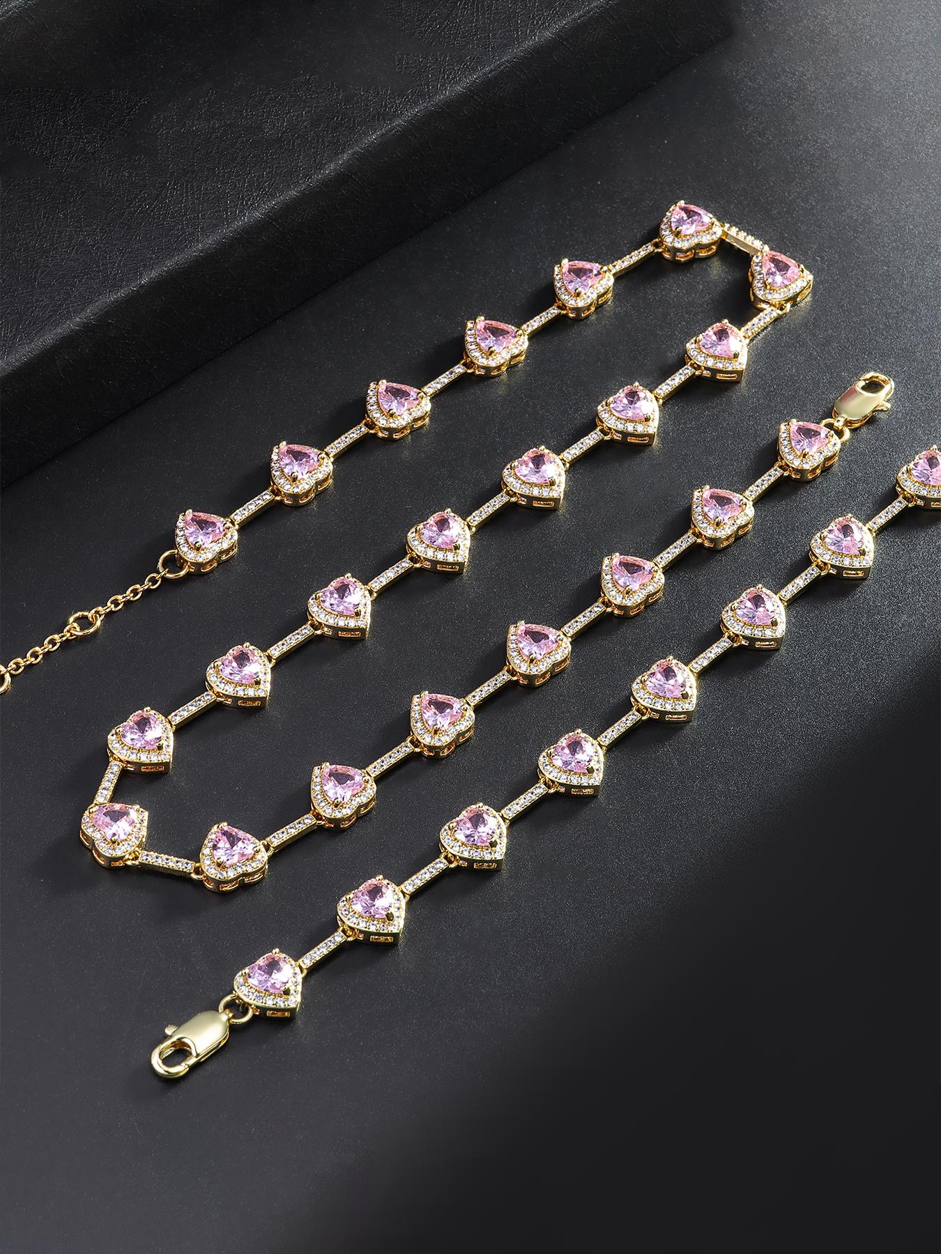 Iced Chics Elegant Necklace and Bracelet Set, Unisex Fashion Matching Jewelry Set, Perfect Gift for Special Occasions, Sparkling Accessories, Men Jewelry