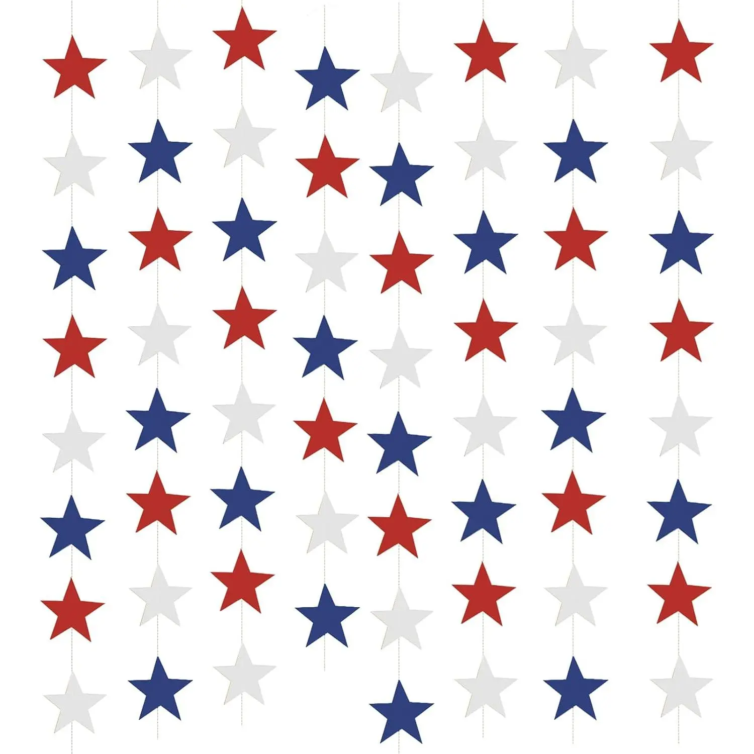 4th of July Decorations, Red White & Blue Decorations, 78ft Patriotic  Garland, 6 Strings  Streamers Banner  Decoration, Labor Day, Patriot Day, Memorial Day, Party Decor