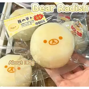 2026 New Rilakkuma Silicone Bear Carrot Squeeze Slow Rebound Portable Stress Relief Toy Squishy Toys Squishies