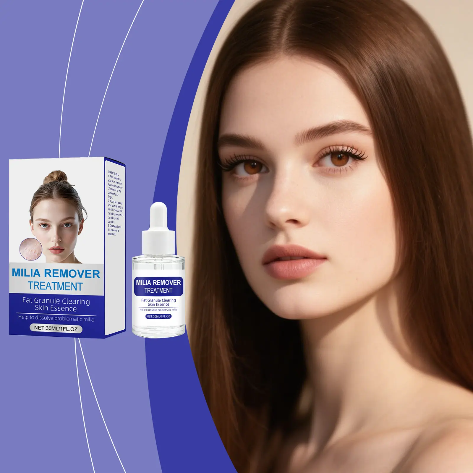 MOSMIA Milia Removal Serum, Gentle Skin Repair Oil Treatment with Glycerin for Smooth, Purified Skin, Mineral Oil
