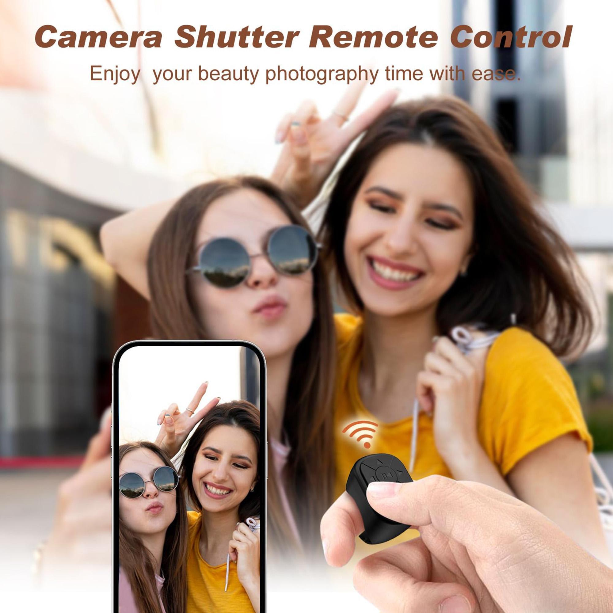 Remote Control Ring, Bluetooth-compatible Page Turning Feature Ring Scroller, Rechargeable Camera Shutter Short Video and Music Remote, for iOS Android Phones