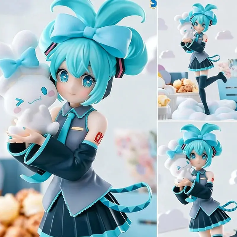 21 cm Hatsune Miku x Cinnamon Dog Handcrafted PVC Anime Peripheral Figurine, Collectible Model Ornament Set, Children's Gift for Anime Fans (In Stock, Without RC), Figurines