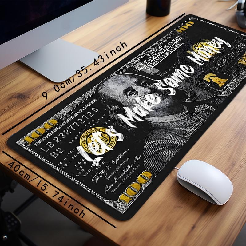 Money Pattern Mouse Pad, Rectangle Gaming Mouse Pad, Non-Slip Mousepad with Stitched Edges for Game Players, Office, Study, Premium Multipurpose Mousepad, Desk Accessories