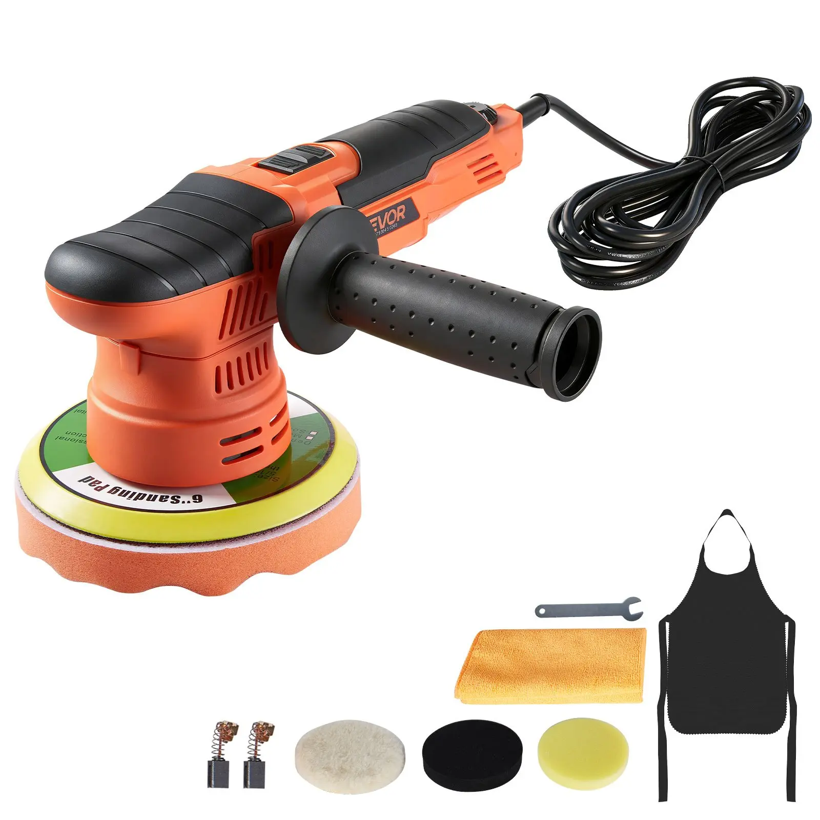 【toolupgrade】VEVOR Car Buffer Polisher, 6-Inch Dual Action Polisher Buffer Waxer, 650W 6 Variable Speeds 2000-6800RPM Random Orbital Polisher Kit for Cars Detailing, Waxing, Polishing