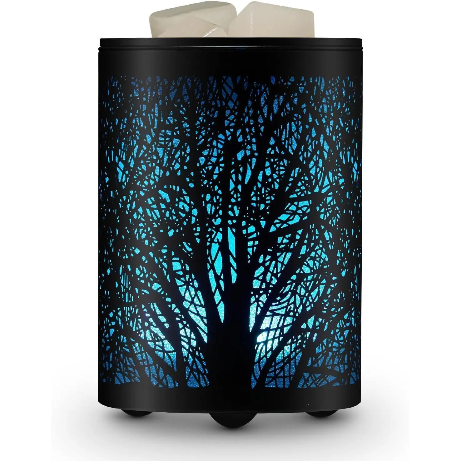 Fragrance Electric Wax Melts Warmer with 7 Colors LED Changing Light Metal Tree Oil Candle Burner for Home Decor