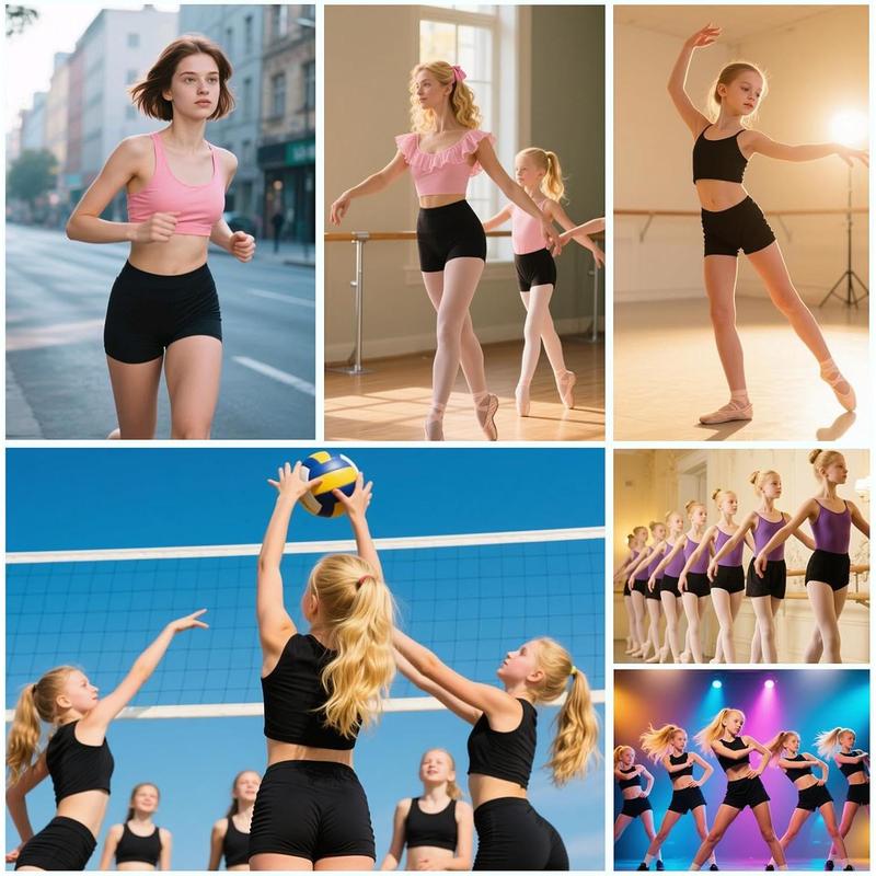 Girls Dance Shorts,Cotton Gymnastics Shorts Kids Athletic Biker Short Pants for Lounge Workout Volleyball Running Black