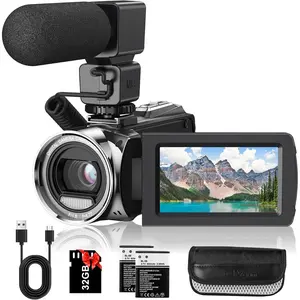 Video Camera Camcorder FHD 1080P 36MP Vlogging Camera for Youtube Video Recorder 3.0" 270  Rotation Screen Video Cameras for Filming with Microphone,32GB SD Card and 2
