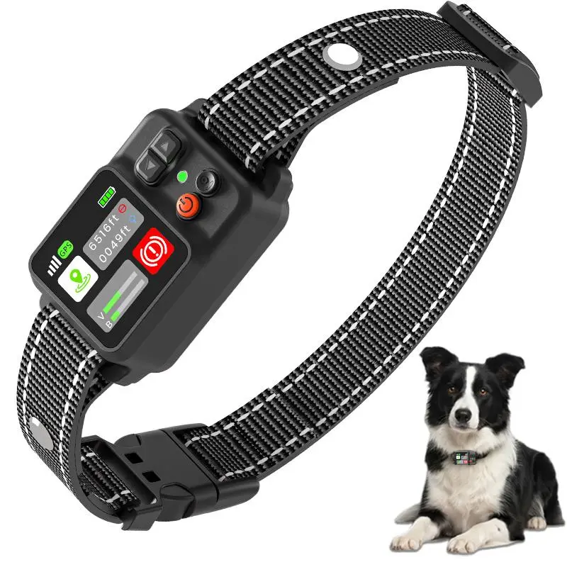 GPS Wireless Dog Fence, No Shock Only Beep & Vibration, IP Waterproof, No Subscription Fee, Up to 6561FT Range, Outdoor Use Only