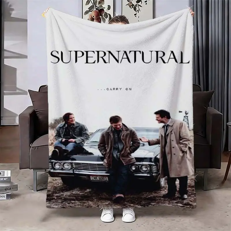 Adult Supernatural Eerie Full Print Breathable Fleece Blanket - Soft, Warm, Wrinkle Resistant, Machine Washable, All Seasons Comfort for Sofa, Bed, Home Décor
