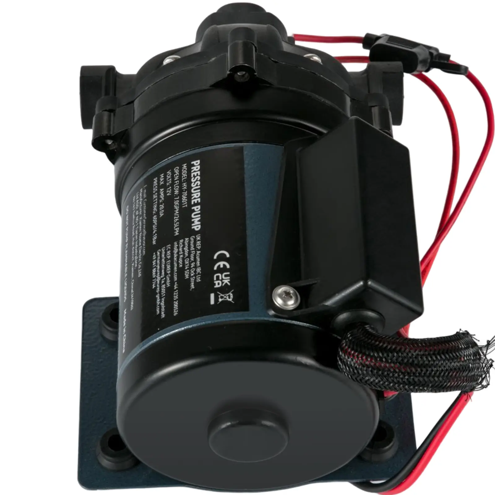 Washdown Pump, 12V DC, 7 GPM 60 PSI, Max.10 FT Lift Self Priming Water Pump, with EPDM Valve, Universal Salt Water Strainer & Female/Male Thread, for RV, Marine Deck, Yacht