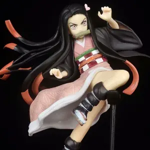 Demon Slayer Gk Nezuko Handmade Figure, Jumping Scene Model, Anime Collectible Figurine, Secondary Dimension Model
