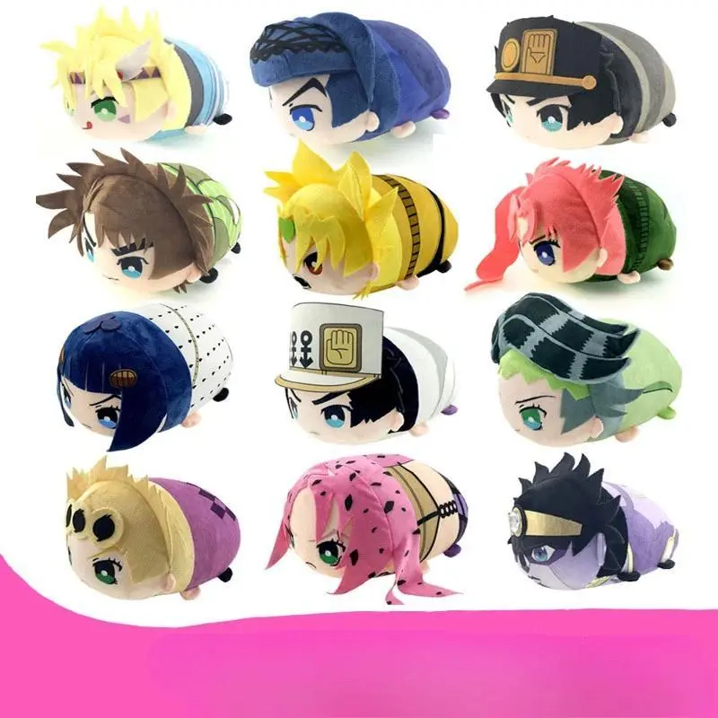 20cm JoJo's Bizarre Adventure Collectible Soft Animal Plush Pillow Cushion - Higashikata Josuke, Giorno Giovanna Cosplay Stuffed Doll, Cuddly Doll Gift, Huggable Squishy Companion for Anime Fans, Soft Huggable