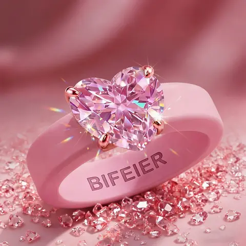 Fashion Silicone Ring with Elegant Heart Shaped Cubic Zirconia, Perfect for Women, Ideal for Daily Wear, Anniversary, Festival Gifts