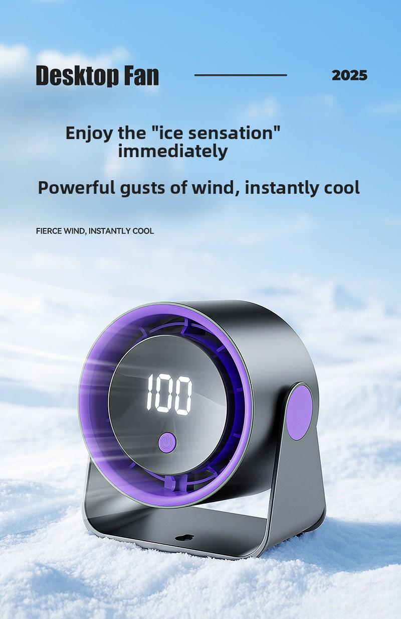 Popular desktop fan, household high-speed fan, office small electric fan, USB rechargeable circulation fan